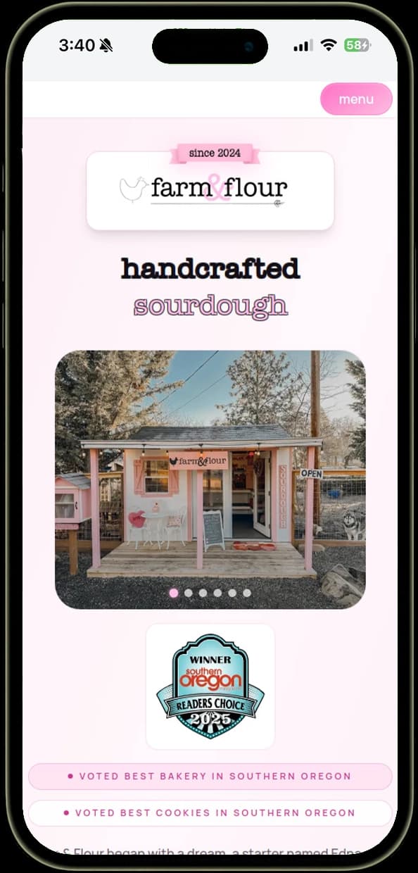 Screenshot of Farm & Flour website