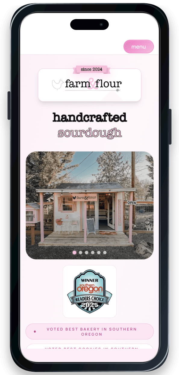 Screenshot of Farm & Flour website