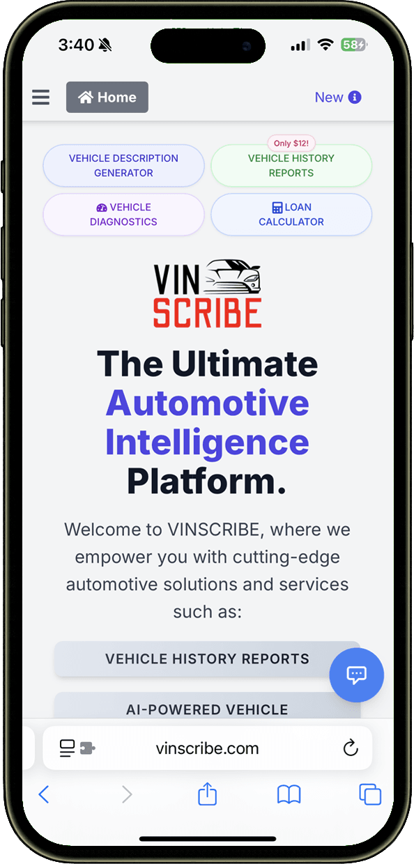 Screenshot of VINSCRIBE website