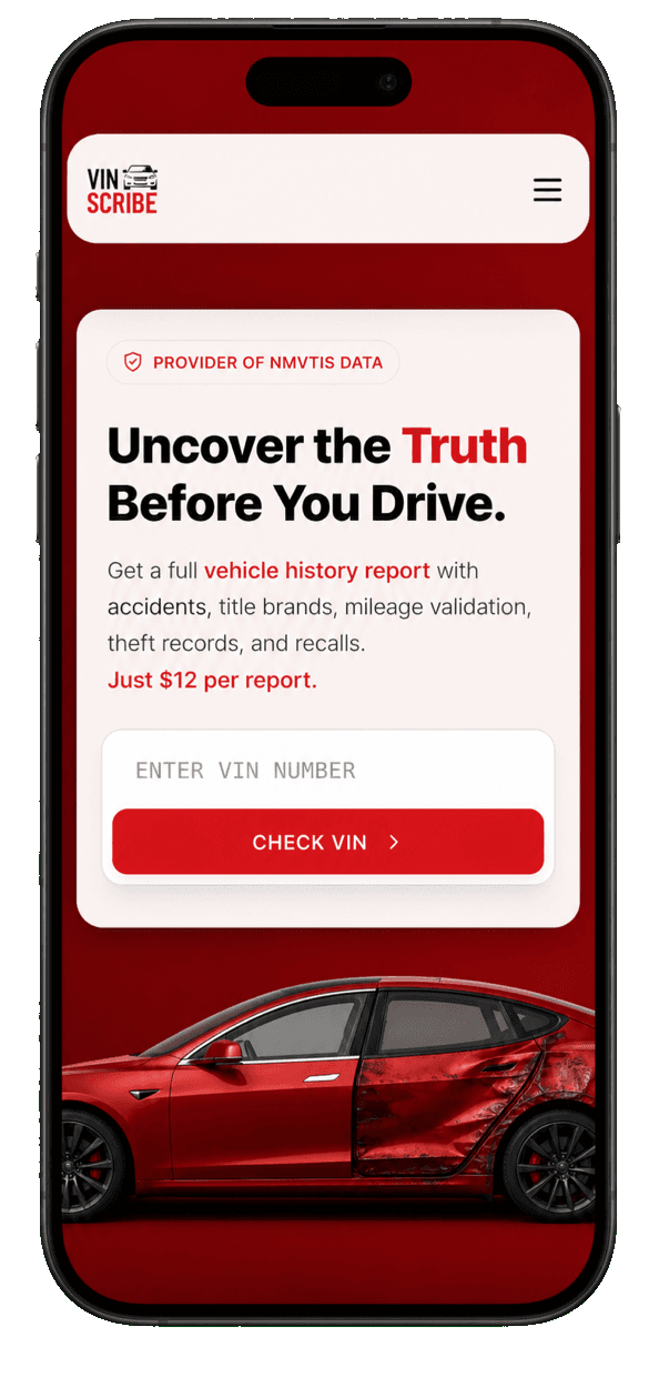 Screenshot of VINSCRIBE website