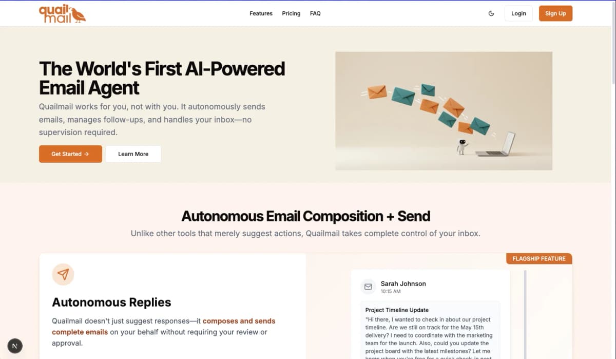 Quailmail application screenshot